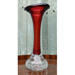 Scandinavian glass Aseda Glasbruk Bo Borgstrom Jack in pulpit Vase 17cm C.1960