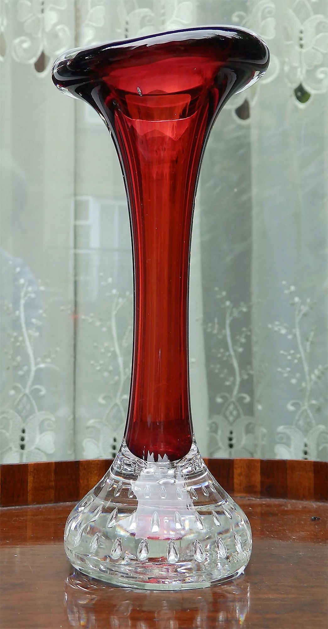 Scandinavian glass Aseda Glasbruk Bo Borgstrom Jack in pulpit Vase 17cm C.1960