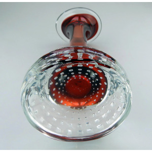 Scandinavian glass Aseda Glasbruk Bo Borgstrom square bubbles Vase 23cm C.1960