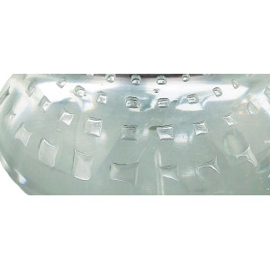 Scandinavian glass Aseda Glasbruk Bo Borgstrom square bubbles Vase 23cm C.1960