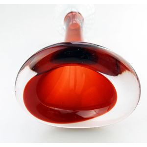 Scandinavian glass Aseda Glasbruk Bo Borgstrom square bubbles Vase 23cm C.1960