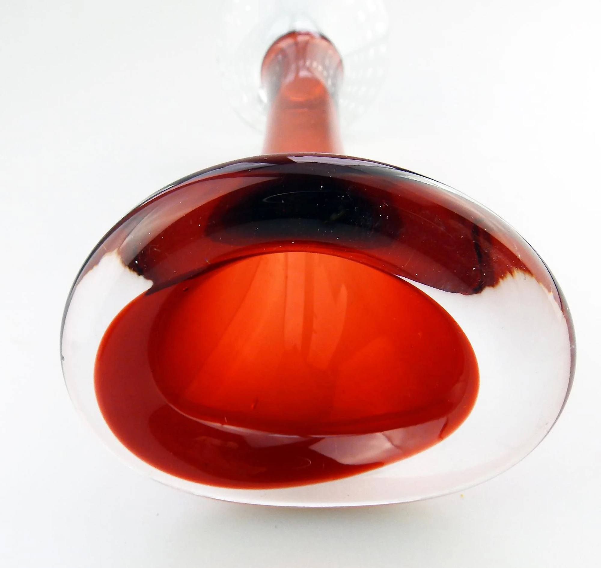 Scandinavian glass Aseda Glasbruk Bo Borgstrom square bubbles Vase 23cm C.1960
