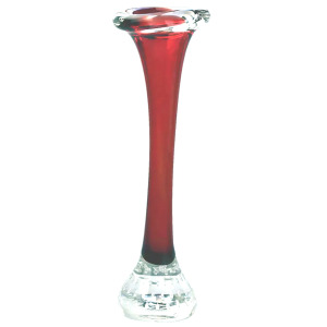 A pair of Scandinavian glass Aseda Glasbruk Bo Borgstrom Bone Vases 22cm C.1960