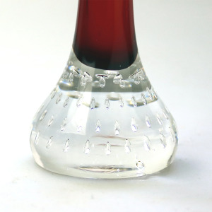 A pair of Scandinavian glass Aseda Glasbruk Bo Borgstrom Bone Vases 22cm C.1960