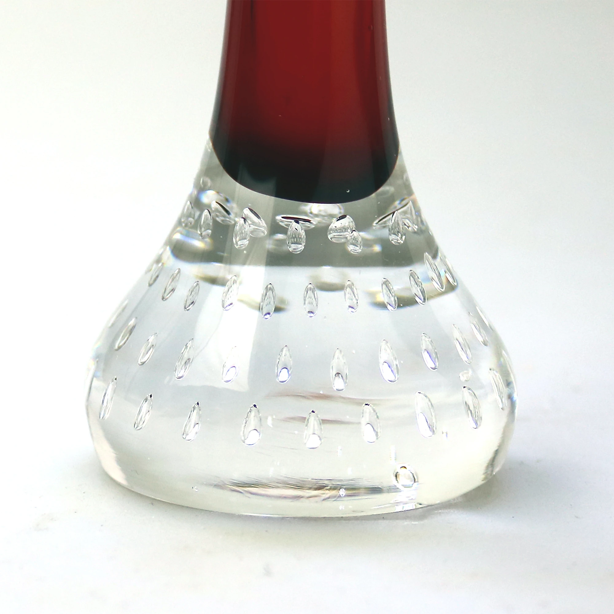 A pair of Scandinavian glass Aseda Glasbruk Bo Borgstrom Bone Vases 22cm C.1960