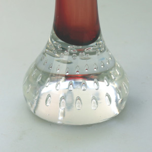 A pair of Scandinavian glass Aseda Glasbruk Bo Borgstrom Bone Vases 22cm C.1960