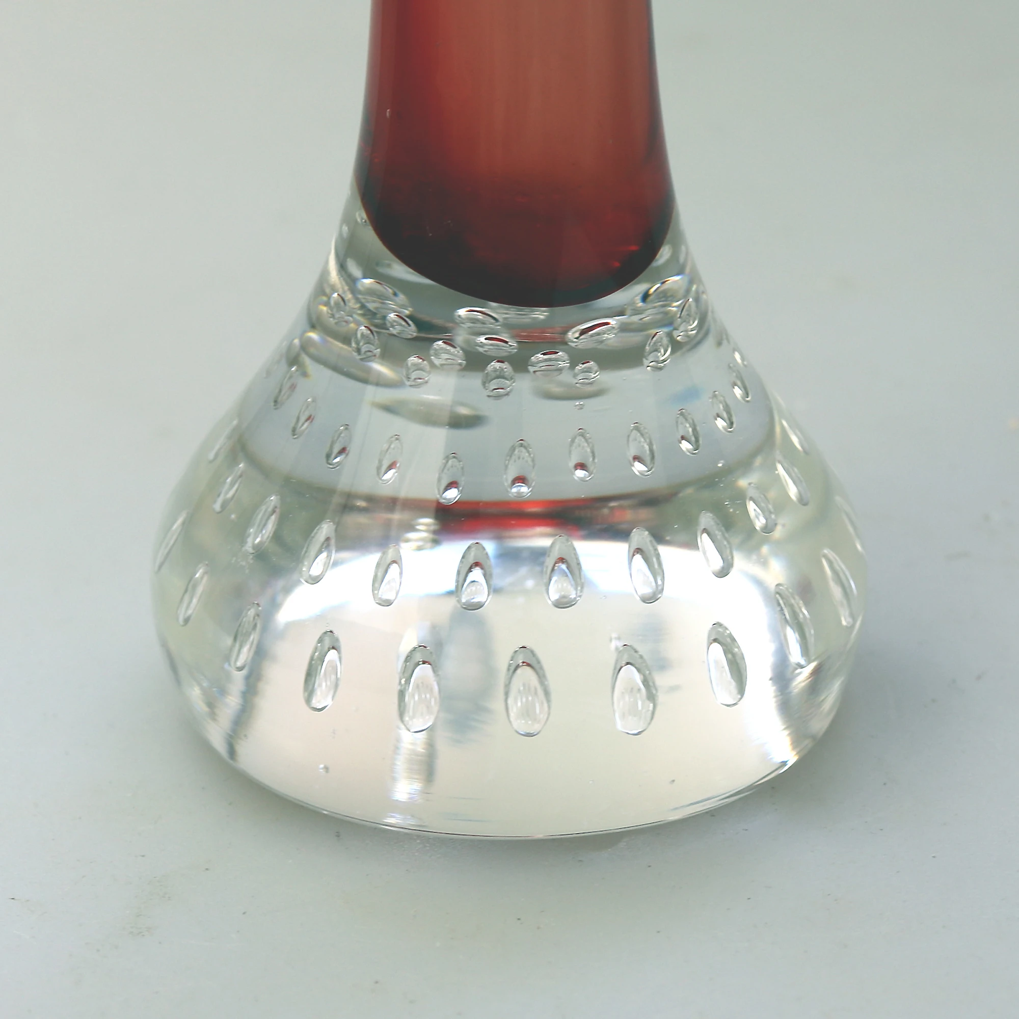 A pair of Scandinavian glass Aseda Glasbruk Bo Borgstrom Bone Vases 22cm C.1960