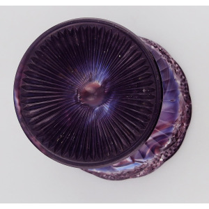 A large antique pressed glass purple amethyst malachite pedestal Bowl C.19thC