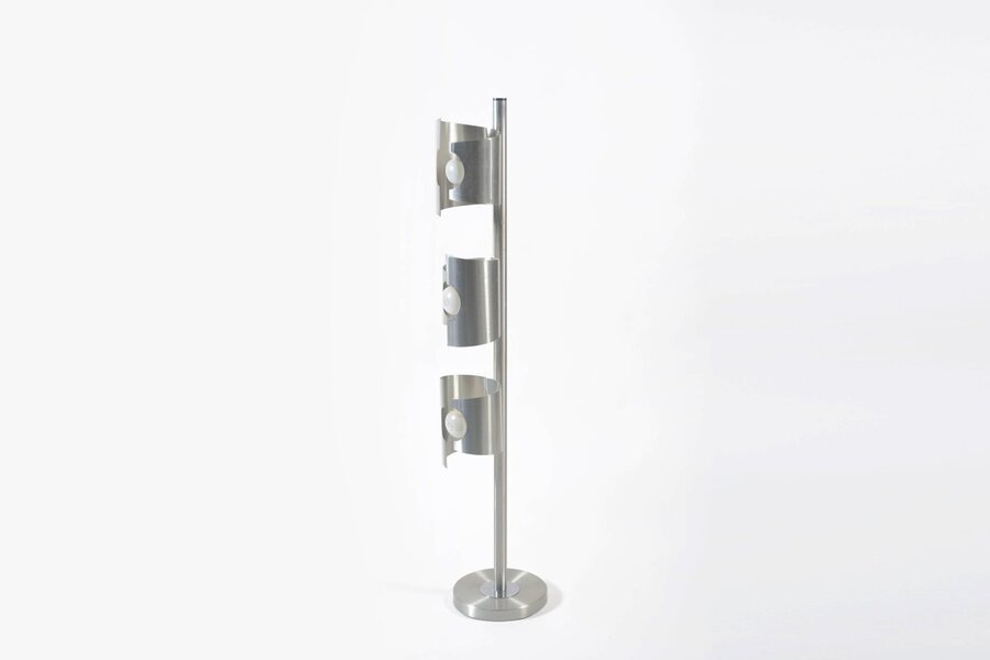 Anonymous 20th Century Space Age Style, Brushed Aluminium Floor Lamp, 1970s