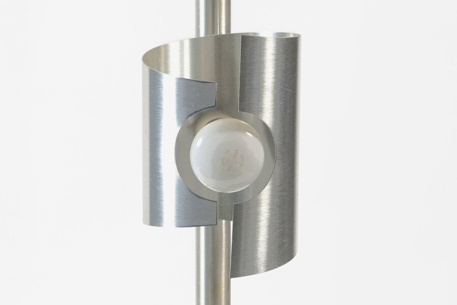 Anonymous 20th Century Space Age Style, Brushed Aluminium Floor Lamp, 1970s