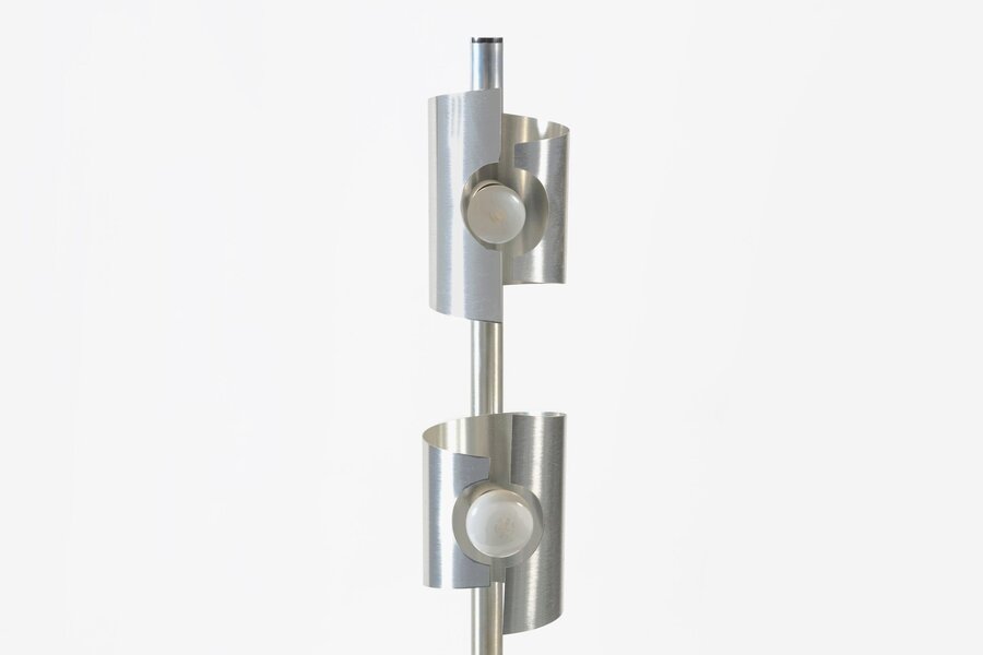 Anonymous 20th Century Space Age Style, Brushed Aluminium Floor Lamp, 1970s
