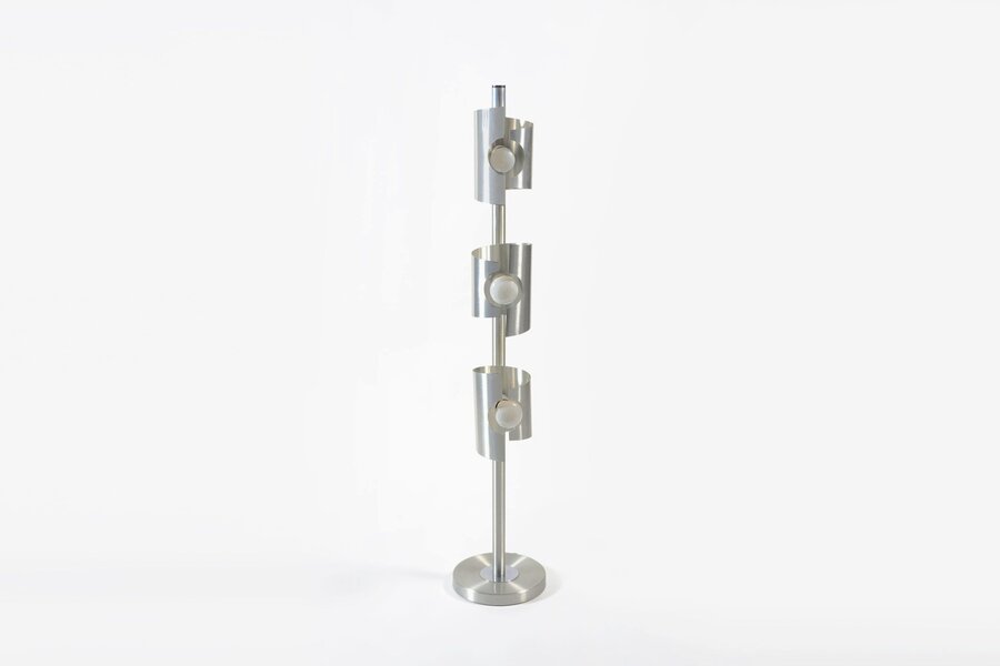 Anonymous 20th Century Space Age Style, Brushed Aluminium Floor Lamp, 1970s