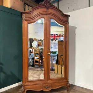 Victorian French Stripped Pine 2 Door Large Hall Cupboard