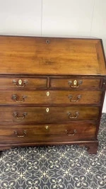 Antique Georgian Mahogany Bureau, Study Furniture, Drawer Desk, Mid 18th Century Cabinet, Library Interior Decor, Period Home