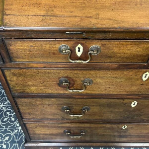 Antique Georgian Mahogany Bureau, Study Furniture, Drawer Desk, Mid 18th Century Cabinet, Library Interior Decor, Period Home