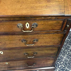 Antique Georgian Mahogany Bureau, Study Furniture, Drawer Desk, Mid 18th Century Cabinet, Library Interior Decor, Period Home