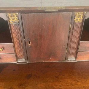 Antique Georgian Mahogany Bureau, Study Furniture, Drawer Desk, Mid 18th Century Cabinet, Library Interior Decor, Period Home