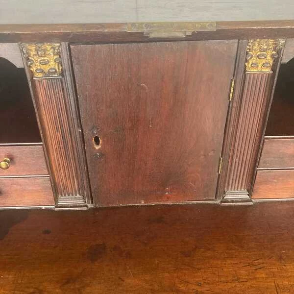 Antique Georgian Mahogany Bureau, Study Furniture, Drawer Desk, Mid 18th Century Cabinet, Library Interior Decor, Period Home