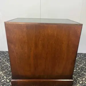 Antique Military Campaign Chest Of Drawers, Early 20th Century, Leather Top, Bedroom Furniture, Side Table, Drinks Cabinet, Mahogany Brass