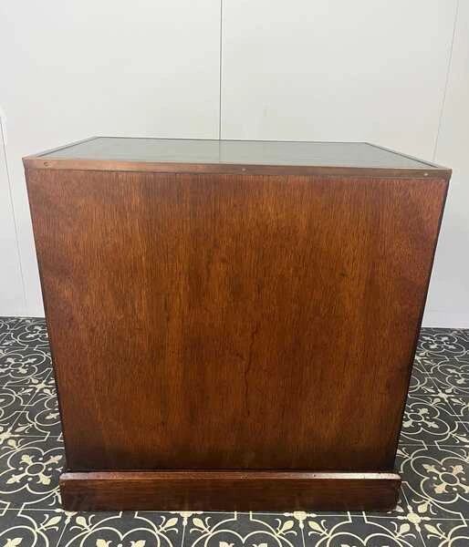 Antique Military Campaign Chest Of Drawers, Early 20th Century, Leather Top, Bedroom Furniture, Side Table, Drinks Cabinet, Mahogany Brass