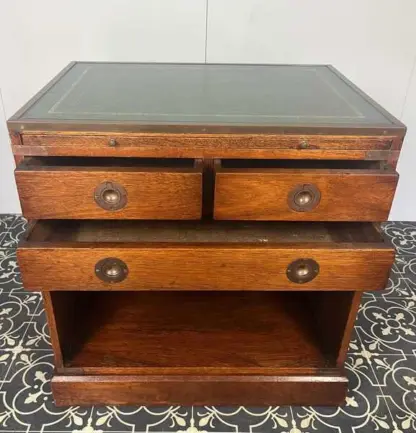 Antique Military Campaign Chest Of Drawers, Early 20th Century, Leather Top, Bedroom Furniture, Side Table, Drinks Cabinet, Mahogany Brass - Image 5