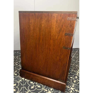Antique Military Campaign Chest Of Drawers, Early 20th Century, Leather Top, Bedroom Furniture, Side Table, Drinks Cabinet, Mahogany Brass