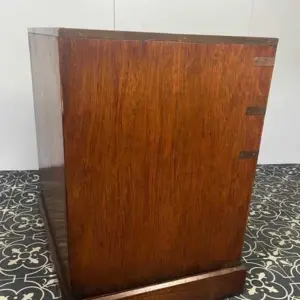 Antique Military Campaign Chest Of Drawers, Early 20th Century, Leather Top, Bedroom Furniture, Side Table, Drinks Cabinet, Mahogany Brass