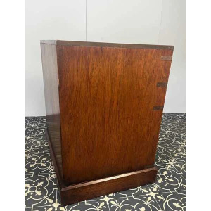 Antique Military Campaign Chest Of Drawers, Early 20th Century, Leather Top, Bedroom Furniture, Side Table, Drinks Cabinet, Mahogany Brass