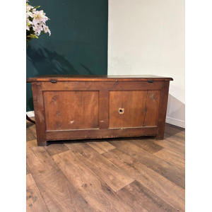 Antique Oak Coffer With Quadruple Panel Front