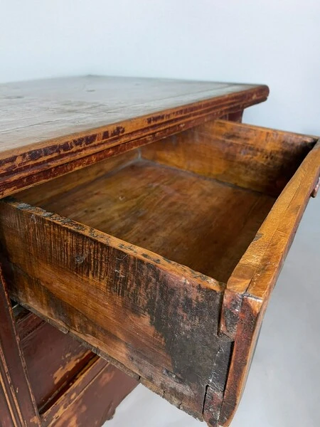 Antique Qing Dynasty 19th Century Chinese Red Lacquered Altar Table Sideboard
