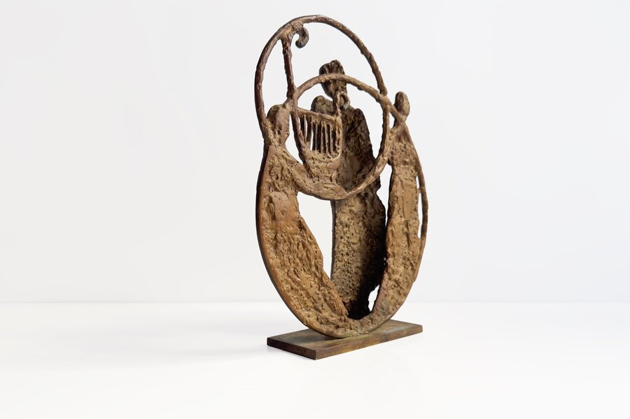 Aristide Patsoglou – “Music” Captivating Bronze Sculpture 20th Century