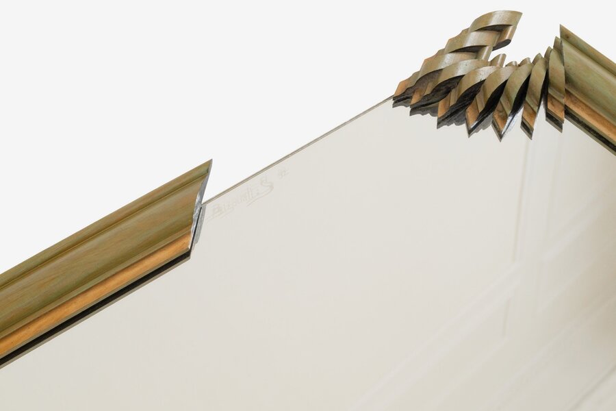 Bizouati – Assymetrical Hand Carved Olive Wood Mirror, 1990s