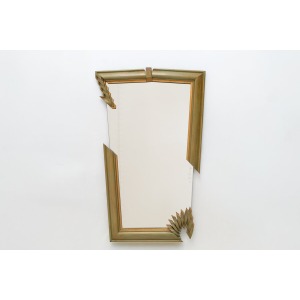 Bizouati – Assymetrical Hand Carved Olive Wood Mirror, 1990s