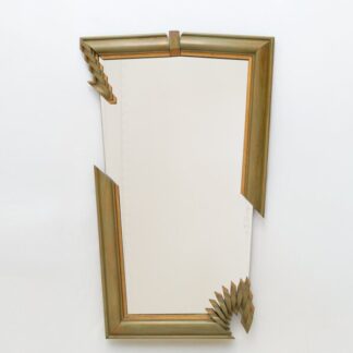 Bizouati – Assymetrical Hand Carved Olive Wood Mirror, 1990s