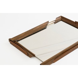 Bizouati – Brown Carved Wood Mirror, 1990s