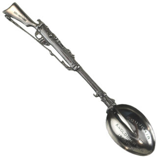 A scarce antique solid silver novelty rifle Militaria Boer War Spoon 19g C.1899