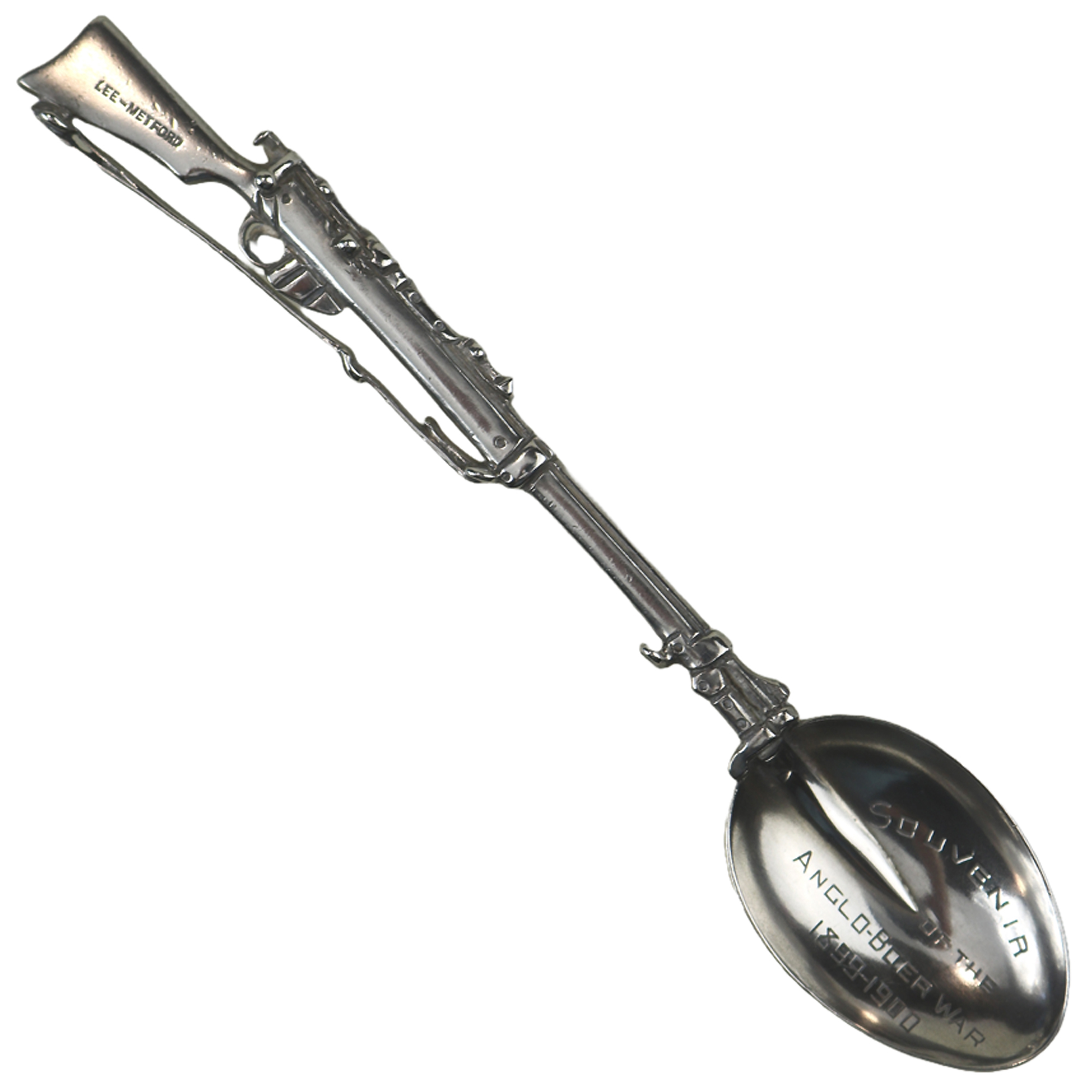 A scarce antique solid silver novelty rifle Militaria Boer War Spoon 19g C.1899