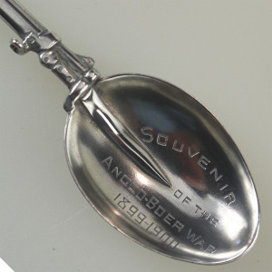 A scarce antique solid silver novelty rifle Militaria Boer War Spoon 19g C.1899