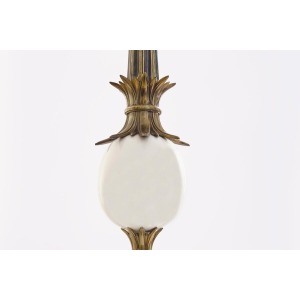 Bronze And Porcelain Ostrich Table Lamp In The Style Of Maison Baguès, 20th Century