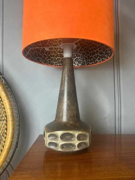 Ceramic Table Lamp Designed By Marianne Stark For Michael Andersen From The 1960s. Vintage Table Lamp, Mid Century Lamp Base, Mcm Decor