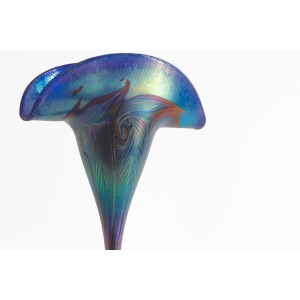 Charles Lotton Stunning Iridescent Blue Vase