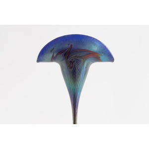 Charles Lotton Stunning Iridescent Blue Vase