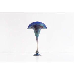 Charles Lotton Stunning Iridescent Blue Vase