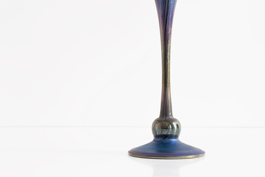 Charles Lotton Stunning Iridescent Blue Vase