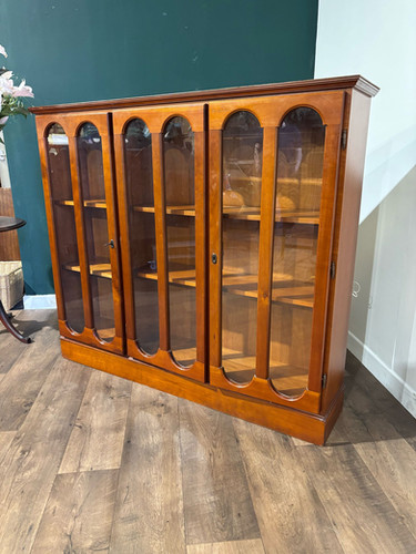 Contemporary Mahogany Glazed 3 Door Glazed Bookcase