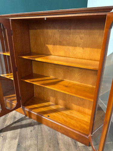 Contemporary Mahogany Glazed 3 Door Glazed Bookcase
