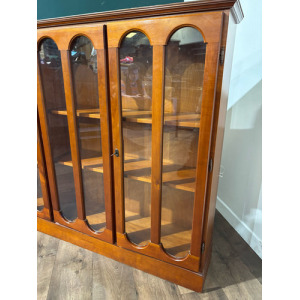 Contemporary Mahogany Glazed 3 Door Glazed Bookcase