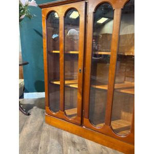 Contemporary Mahogany Glazed 3 Door Glazed Bookcase