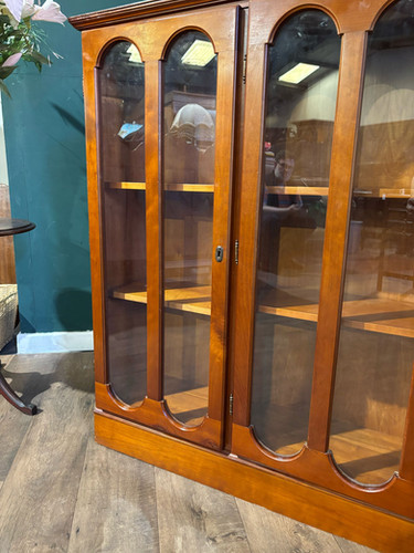 Contemporary Mahogany Glazed 3 Door Glazed Bookcase
