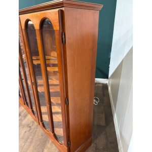 Contemporary Mahogany Glazed 3 Door Glazed Bookcase